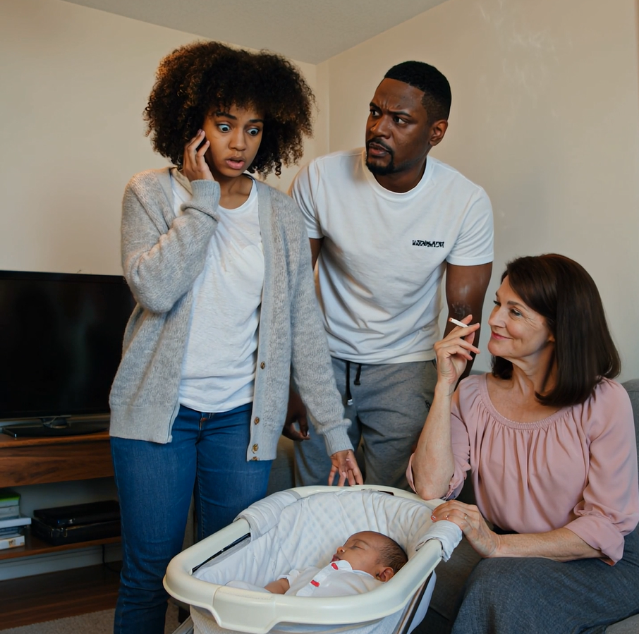 I politely asked my mother-in-law not to smoke in the room because our baby was sleeping there. My husband yelled, “Shut up! You stink worse than smoke!” and slapped me. His mother just smirked. But fifteen minutes later, something happened he never saw coming.