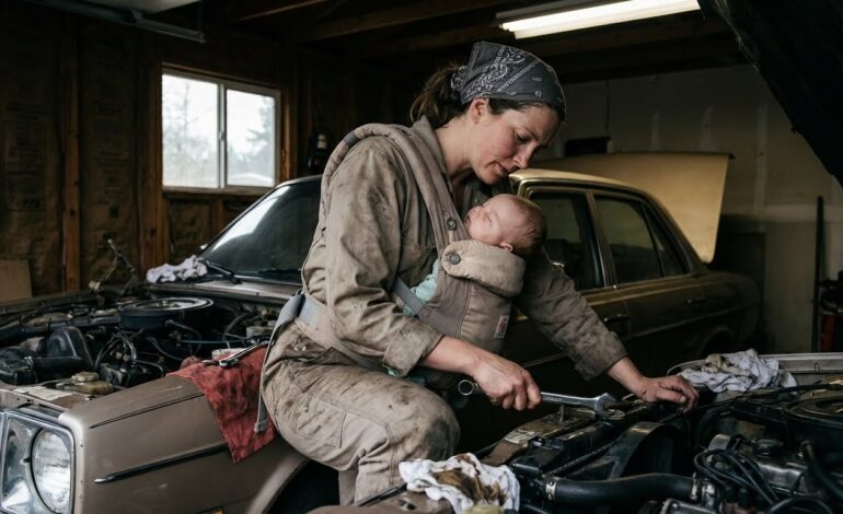 Nadie quiso tocar ese motor… hasta que apareció una madre con grasa en la cara