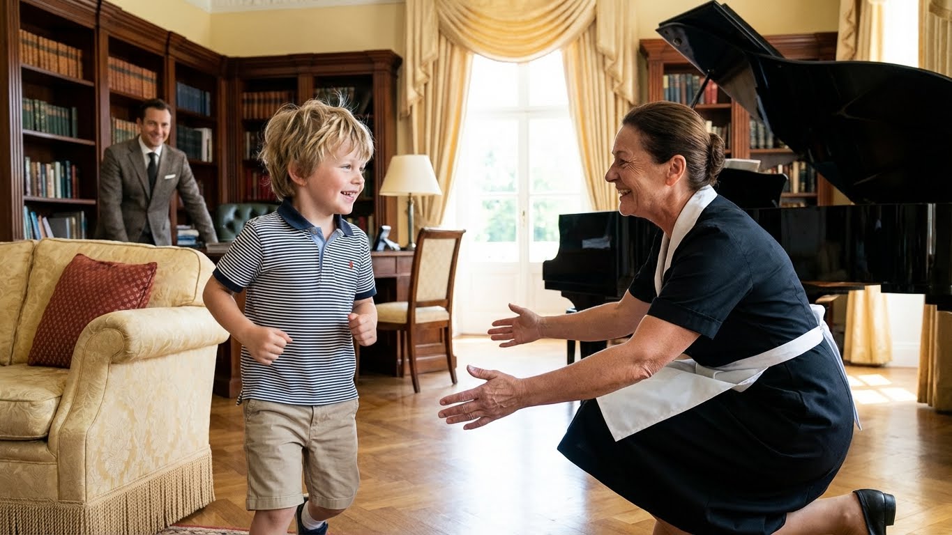 ¡El bebé del millonario habló por primera vez… y llamó “mamá” a la empleada de limpieza!