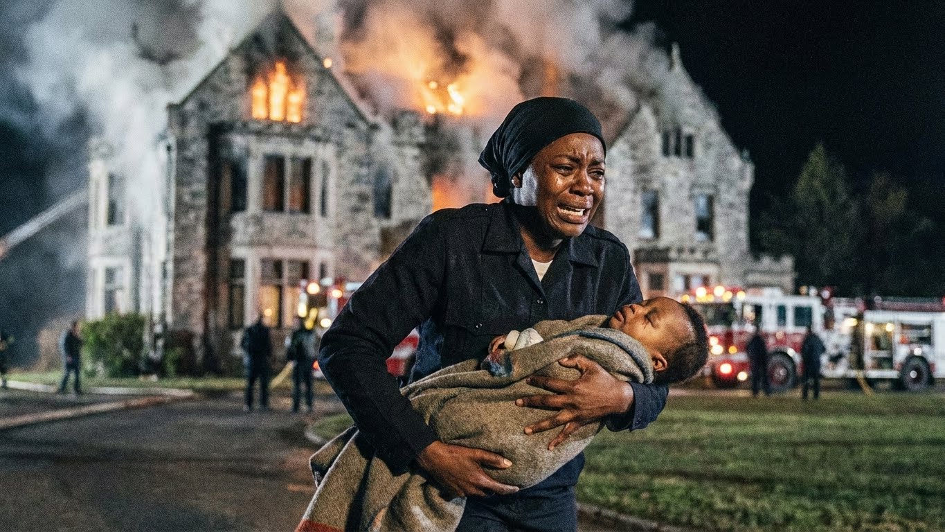 La mansión ardía y todos huyeron… hasta que ella apareció con el niño en brazos
