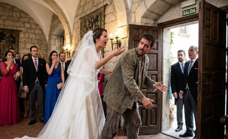 Eché a un vagabundo de mi boda… y mi novio se arrodilló ante él frente a todos.