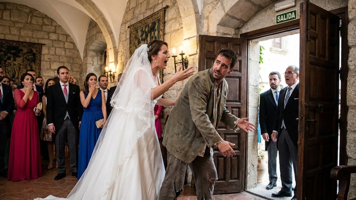Eché a un vagabundo de mi boda… y mi novio se arrodilló ante él frente a todos.