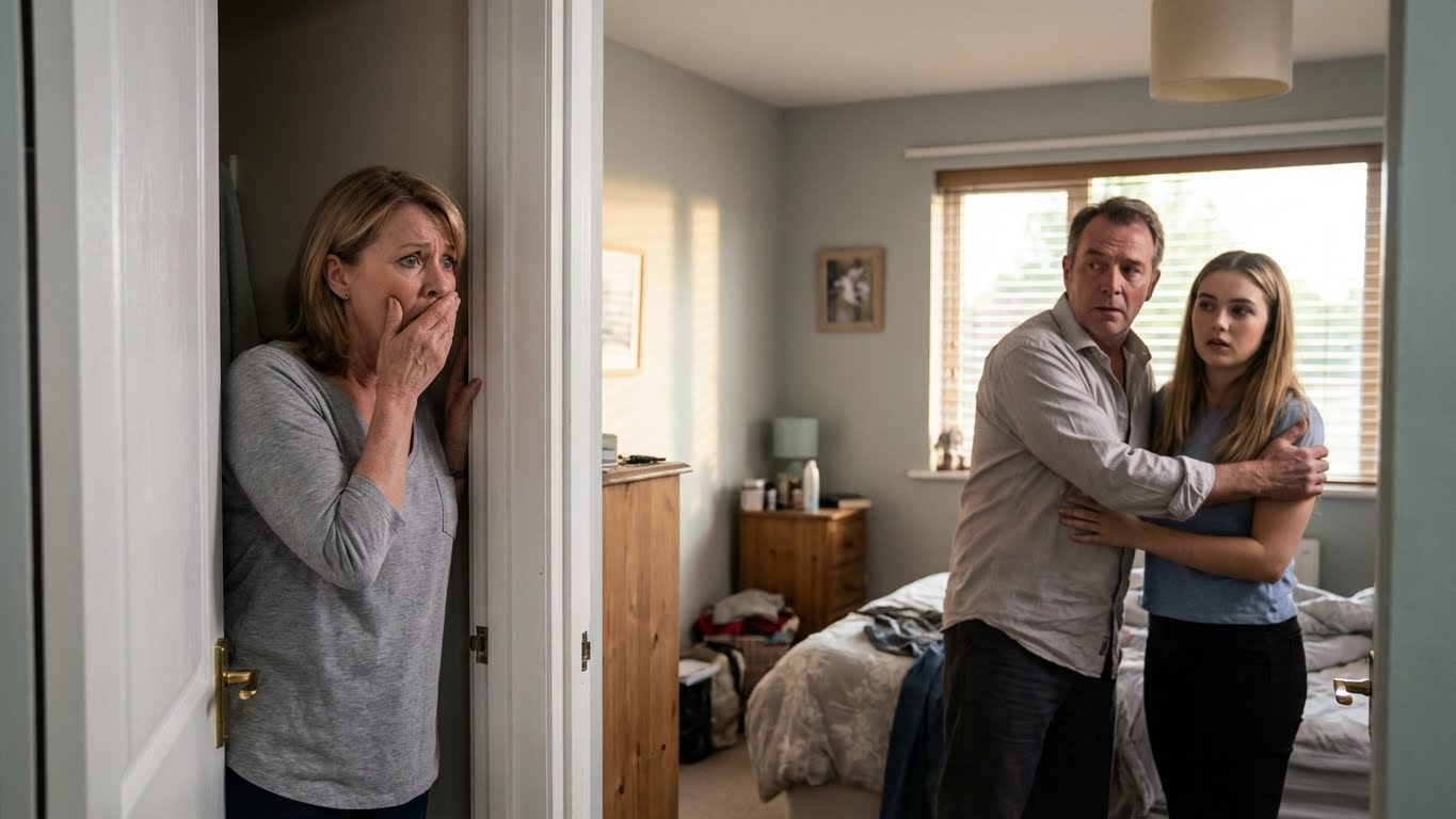 Entré antes de tiempo… y vi a mi marido abrazando a la novia de mi hijo