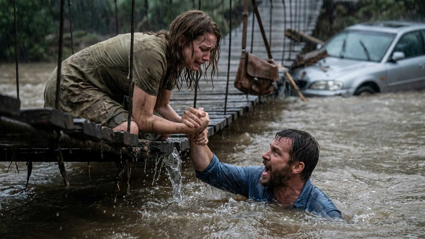 La inundación se lo iba a tragar… pero apareció ella: el rescate que destapó un secreto oscuro