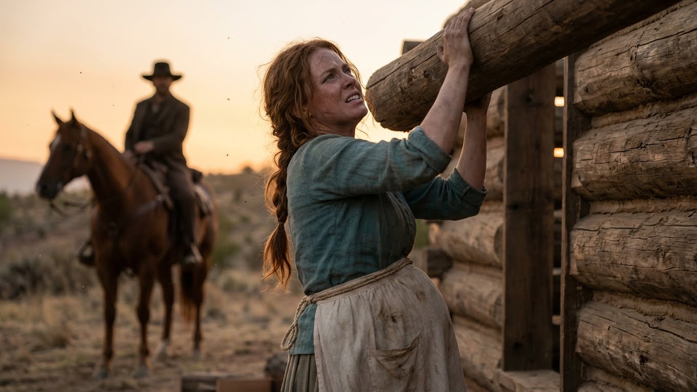 Construía una cabaña embarazada… y el vaquero viudo descubrió el secreto que podía matarlos a ambos