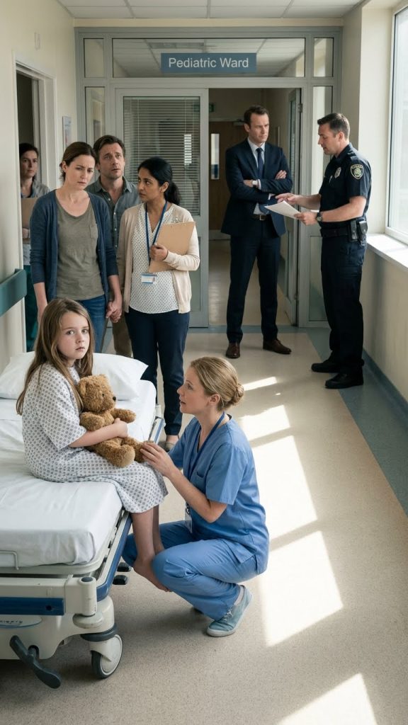 An 8-year-old called 911 whispering her stomach hurt and blaming her dad’s “friend”—the hospital panicked, the landlord stormed in furious, and one test result revealed what had been making families sick across town. What happened after her tiny courtroom question changed the entire community forever.