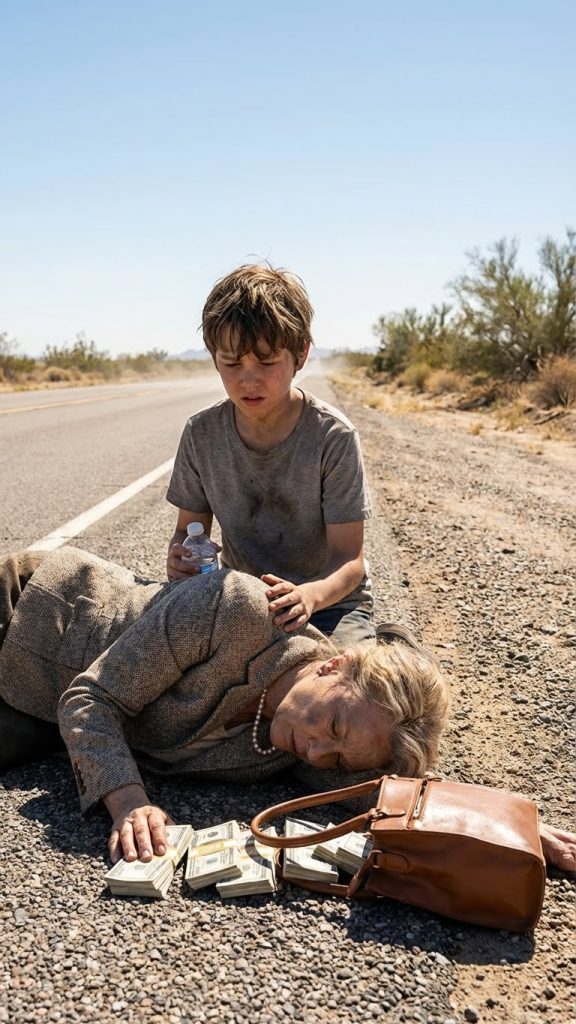 The Street Boy Tried to Save a Millionaire’s Mother After She Collapsed on the Highway