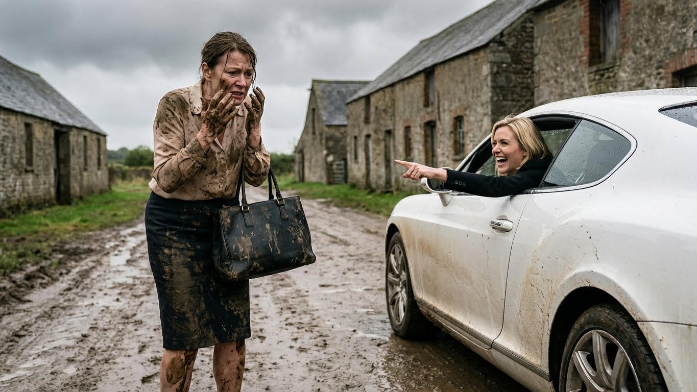 Le gritó ‘¡Fuera de mi camino!’ y la bañó en barro