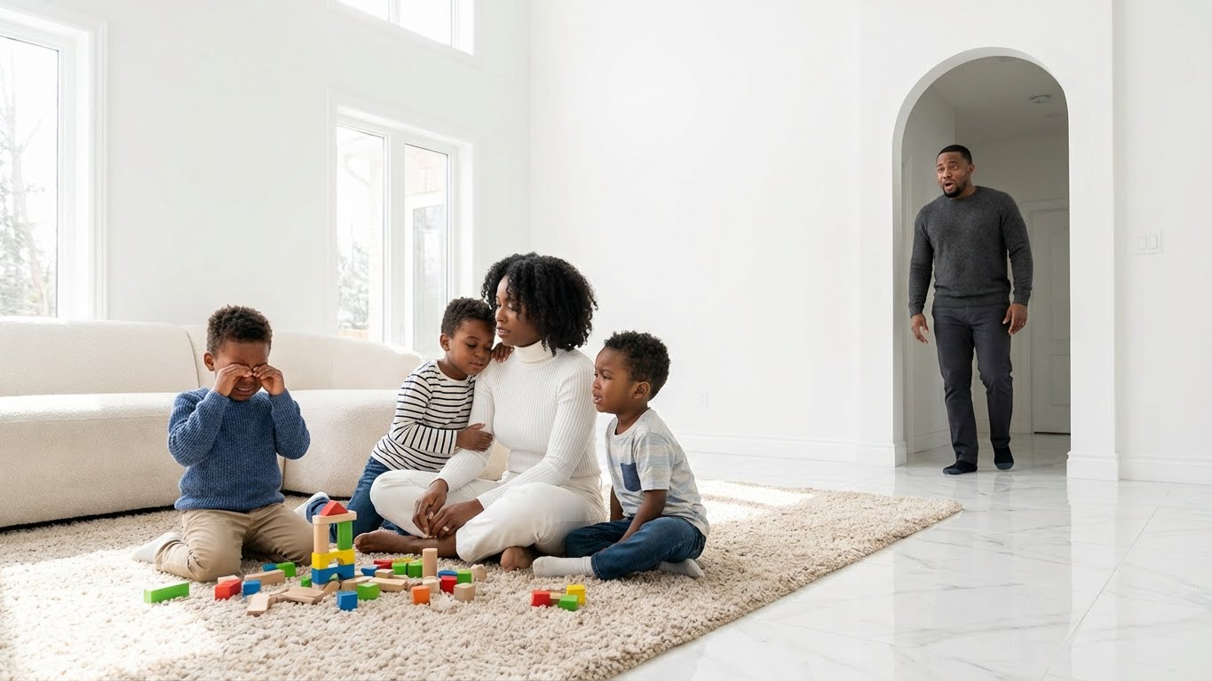 The moment she stepped into the mansion, a toy truck flew at her feet and three boys screamed, “We don’t want you!” Instead of running, she knelt and whispered, “I know why you’re angry.” The billionaire watching from the doorway had no idea this stranger was about to change their entire family.