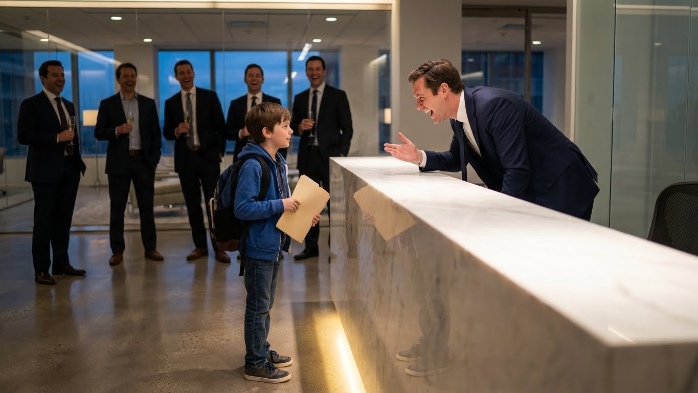 They laughed at the boy in the faded hoodie… until the banker opened the file and his hands began to tremble.