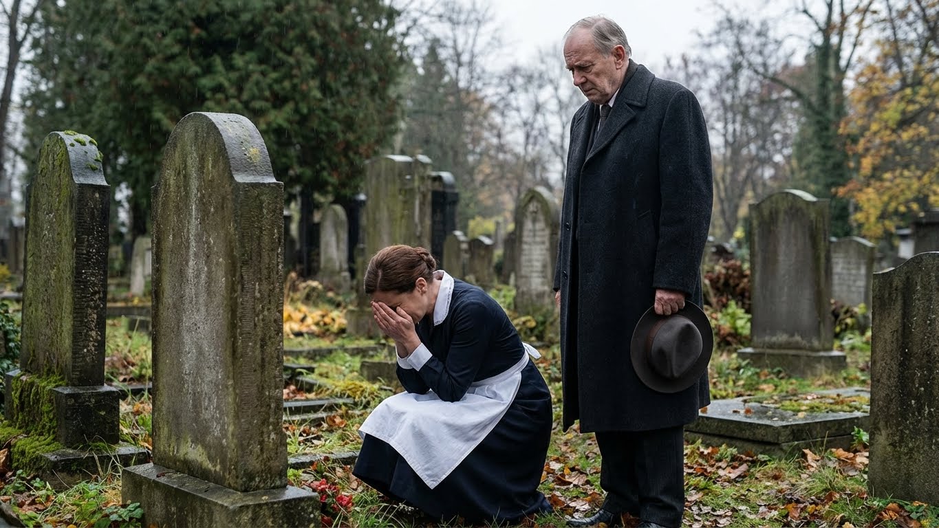 Millonario va al cementerio como cada domingo… y encuentra a una desconocida llorando sobre la tumba de su esposa