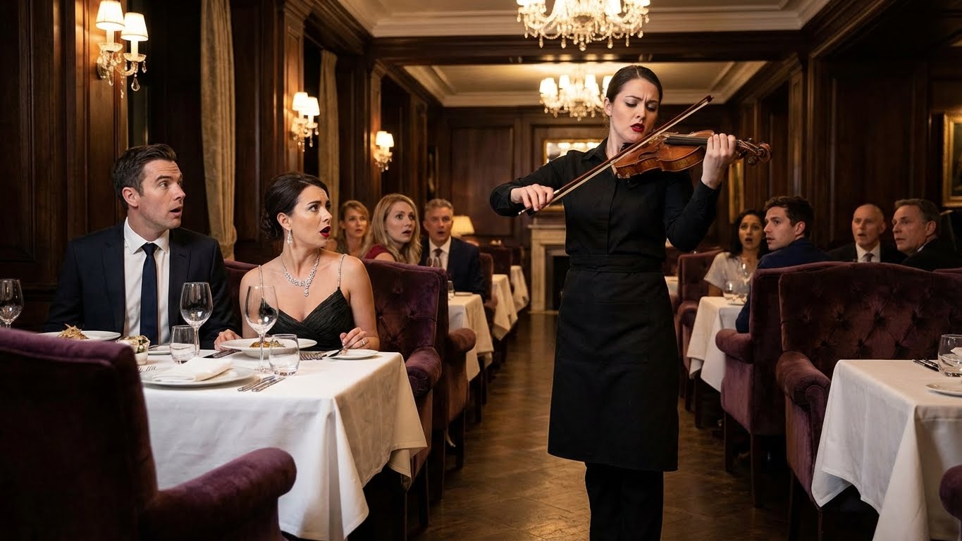 Solo eres una mesera”: lo que ella hizo con su violín dejó a todos de pie aplaudiendo