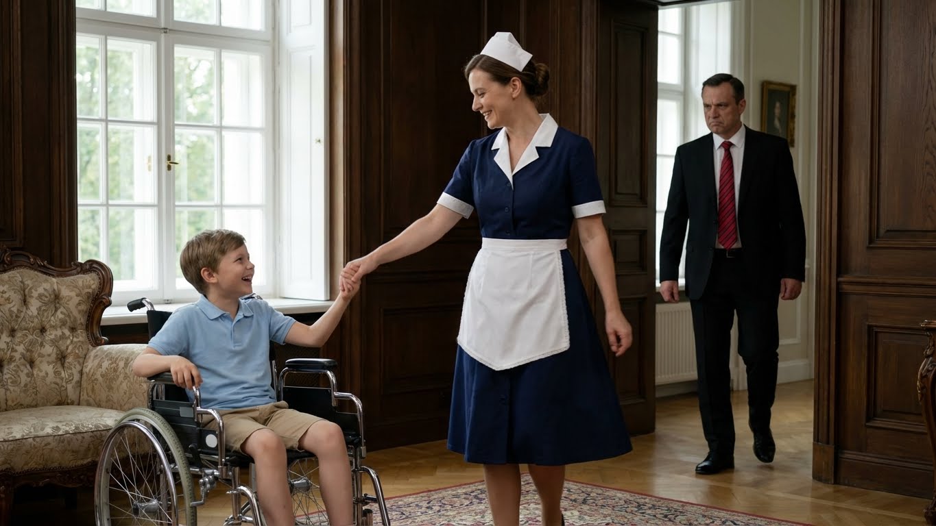Billionaire Comes Home Early—Freezes When He Sees the Maid Dancing With His Wheelchair Son
