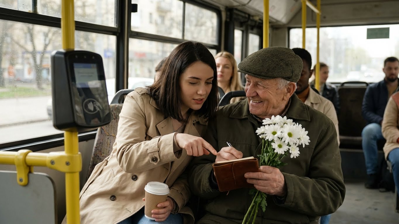 I Paid an Old Man’s Bus Fare—Then a Detective Showed Up at My Job the Next Morning