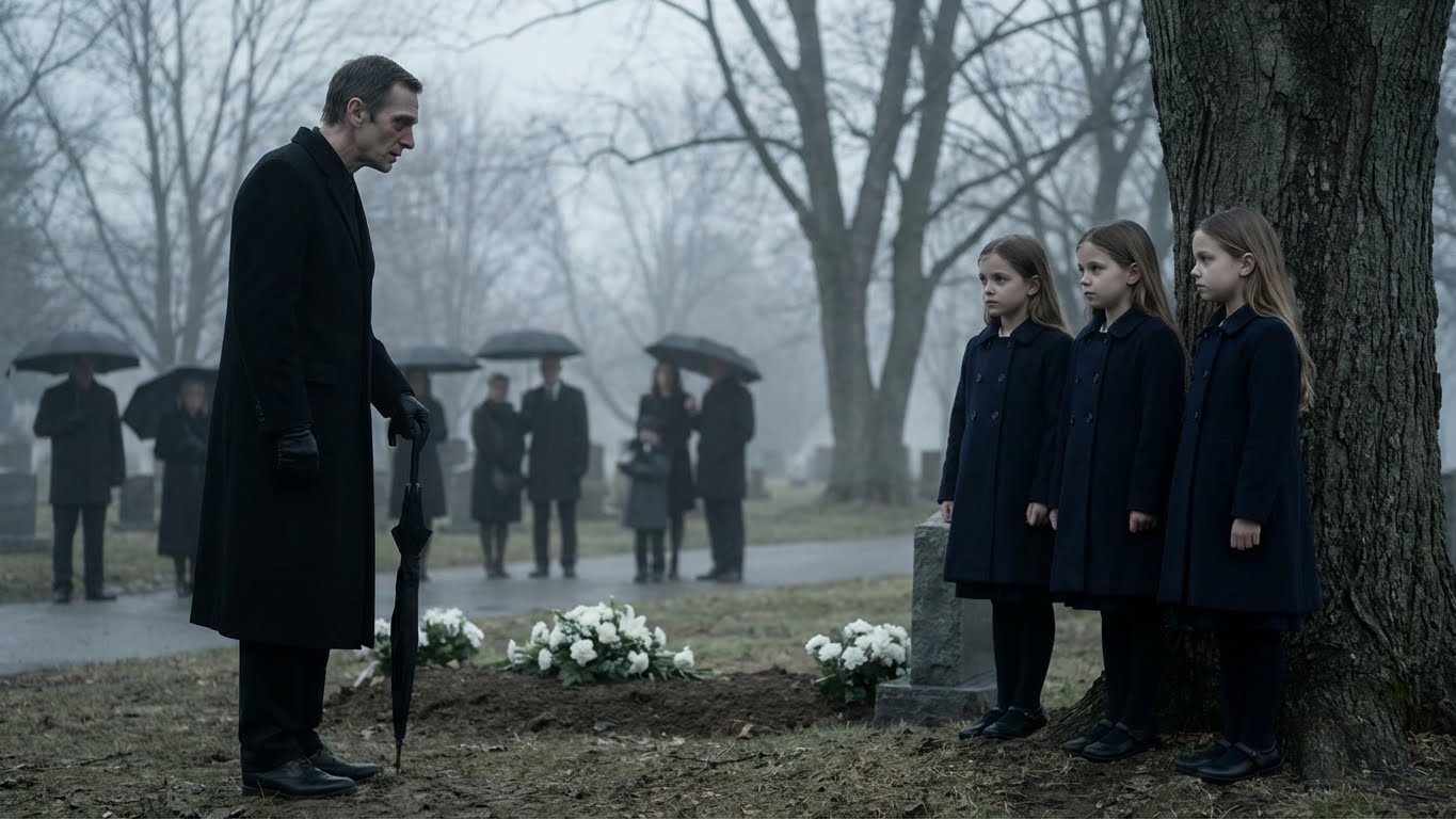 He Thought He Was Childless Until He Saw THEM at His Wife’s Funeral