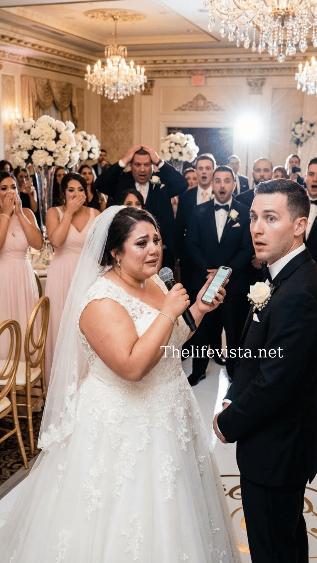 I went to the groom’s room only because I forgot my bracelet. But the moment I opened the door, I heard him call me a “fat pig” and brag that he just needed a few months after the wedding to take my family’s money. I froze—then I hit record. And when I finally stood on that wedding stage, holding the mic, I didn’t say my vows… I exposed everything…