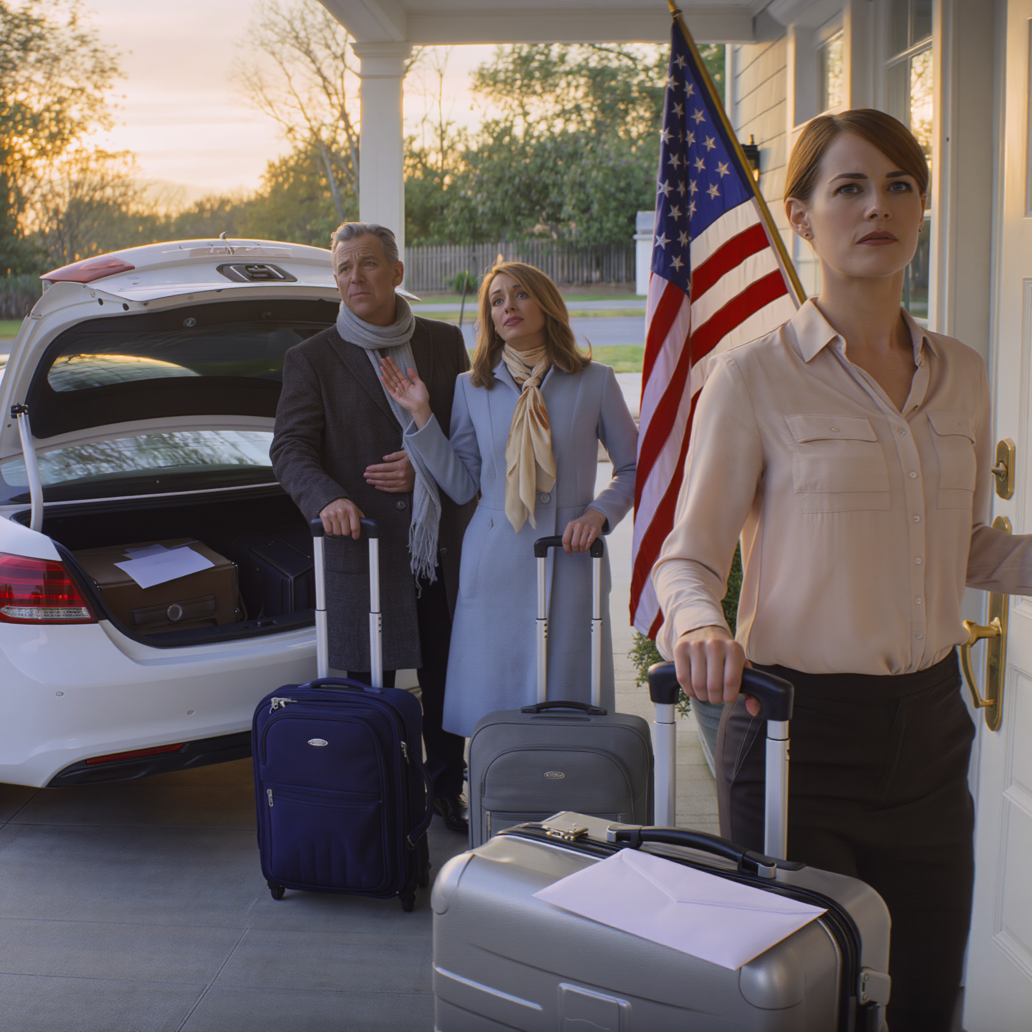 My father called me his greatest blessing and then forgot to end the call. I heard the truth: ‘She’s nothing but a burden.’ I didn’t argue. I didn’t beg. I quietly changed things while they enjoyed the European trip I sponsored. When they came home with smiles on their faces and expecting a driver, the keys wouldn’t open. The house was empty. The only thing left was a note. It’s ironic that a ‘burden’ could do that.