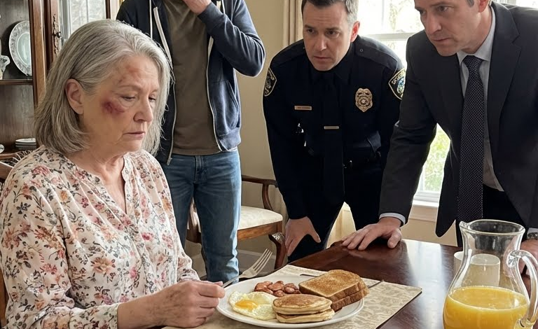 Last night, my son hit me and I said nothing. This morning, I set the lace tablecloth, cooked a full Southern breakfast, and used the good china. He came down smirking, saying, “So you finally learned.” But the moment he saw who was waiting at my table, that smirk died.