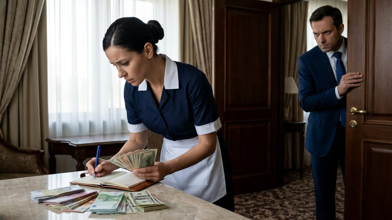 La limpiadora pensó que estaba sola. El millonario lo vio todo y lo que pasó después fue sorprendente.