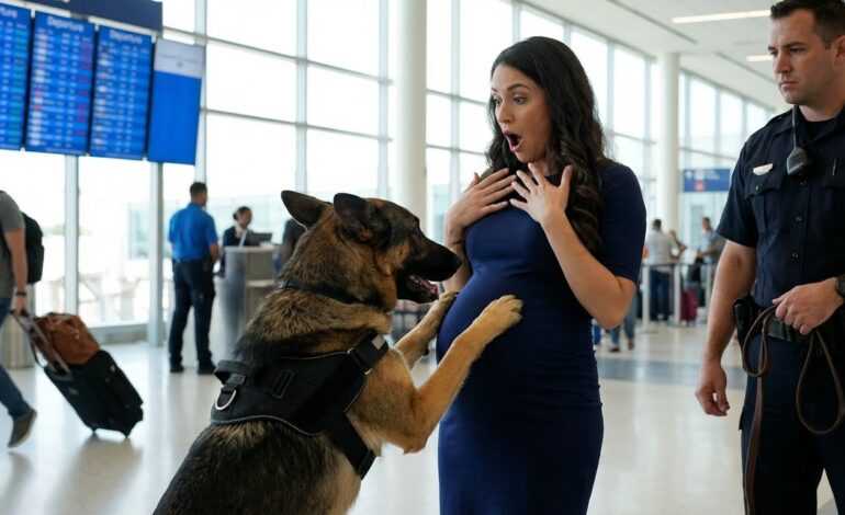 El perro policía se volvió loco frente a una embarazada… y lo que hallaron bajo su vestido paralizó el aeropuerto