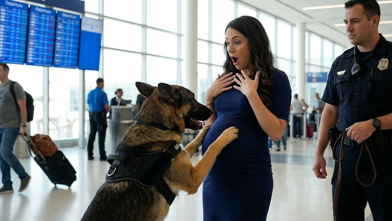 El perro policía se volvió loco frente a una embarazada… y lo que hallaron bajo su vestido paralizó el aeropuerto