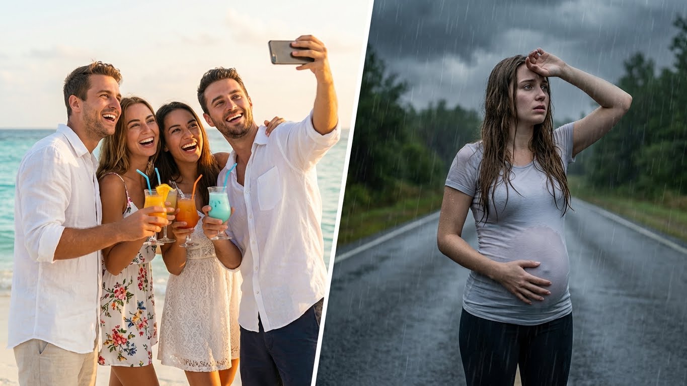 Solo porque su esposa estaba embarazada de una niña, mientras su amante esperaba un niño, él se fue de viaje con la amante y la familia de ella, dejando a su esposa sola en casa, a punto de dar a luz. Pero el día que regresó… se quedó HELADO, sin poder creer lo que veía…