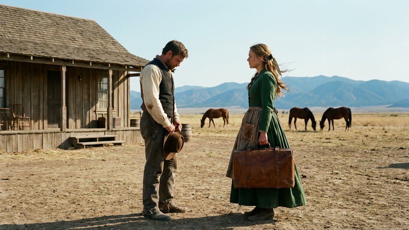 GRANJERO SOLITARIO ESPERABA A SU NOVIA – HASTA QUE UNA MUJER GIGANTE BAJÓ DE LA CARRETA…