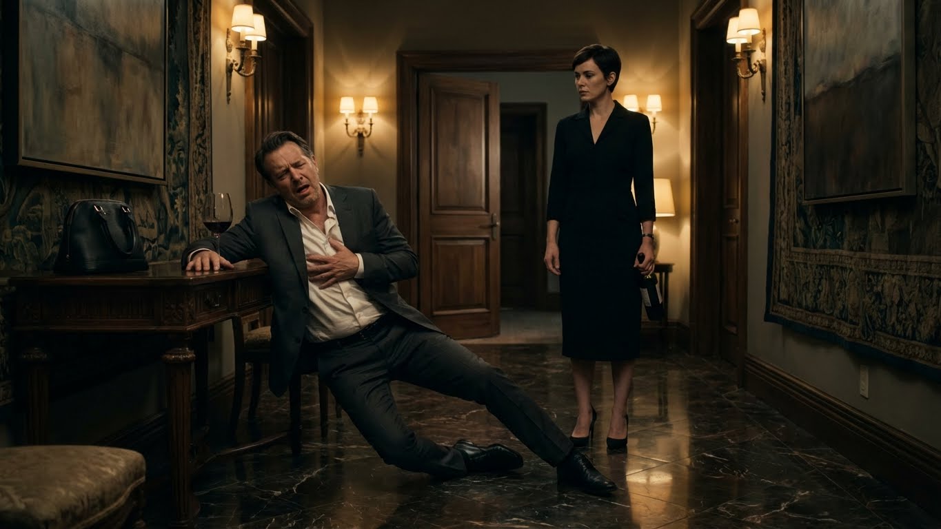 Estaba a punto de dar el primer sorbo de café cuando la camarera se inclinó y susurró, con la voz quebrada: —Señor… su esposa quiere matarlo. Solté una risa nerviosa. Ridículo. Mi esposa, perfecta, intocable. Pero esa noche vi que había borrado un mensaje, y al amanecer descubrí que alguien había forzado mi auto. “No es una casualidad”, pensé. Al día siguiente, el reloj marcó las 8:00… y todo empezó a derrumbarse.