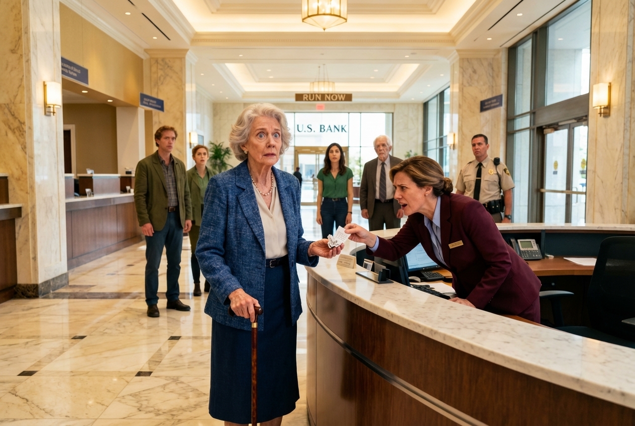 I Went to the Bank With My Daughter-in-Law Expecting Nothing More Than a Simple Errand — Until the Teller Slipped a Crumpled Note Into My Hand and Whispered ‘Run Now,’ And Only When I Walked Back Into My Home Did I Realize It Was the First Hint of Something Quietly Planned Long Before I Arrived