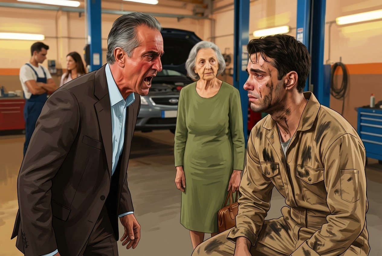 Reparó gratis el auto de una anciana y lo despidieron… pero días después descubrió quién era ella…