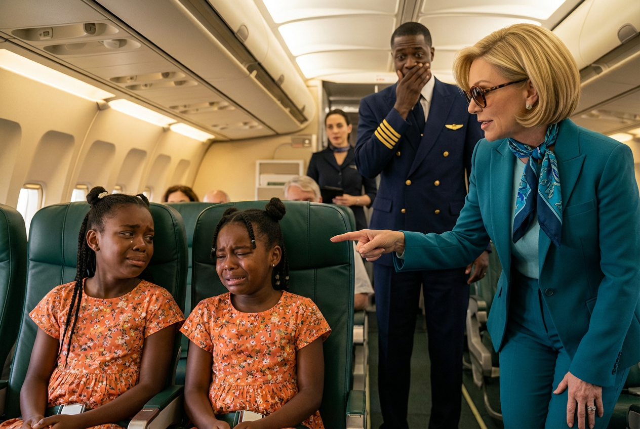 White Woman Told Black Twins “Move To The Back” — Flight Captain Announces He’s Their Dad