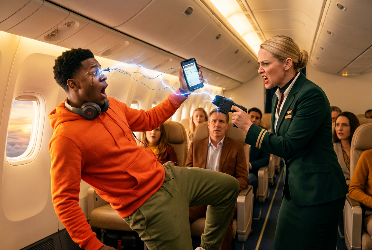 Flight Attendant Blinds Black Teen with Taser — Moments Later, His Father Shuts Down the Airline