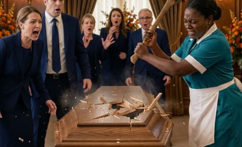 The cleaner tore open the coffin of the millionaire’s elderly mother—’Sir, take her out… She’s not de:ad!’