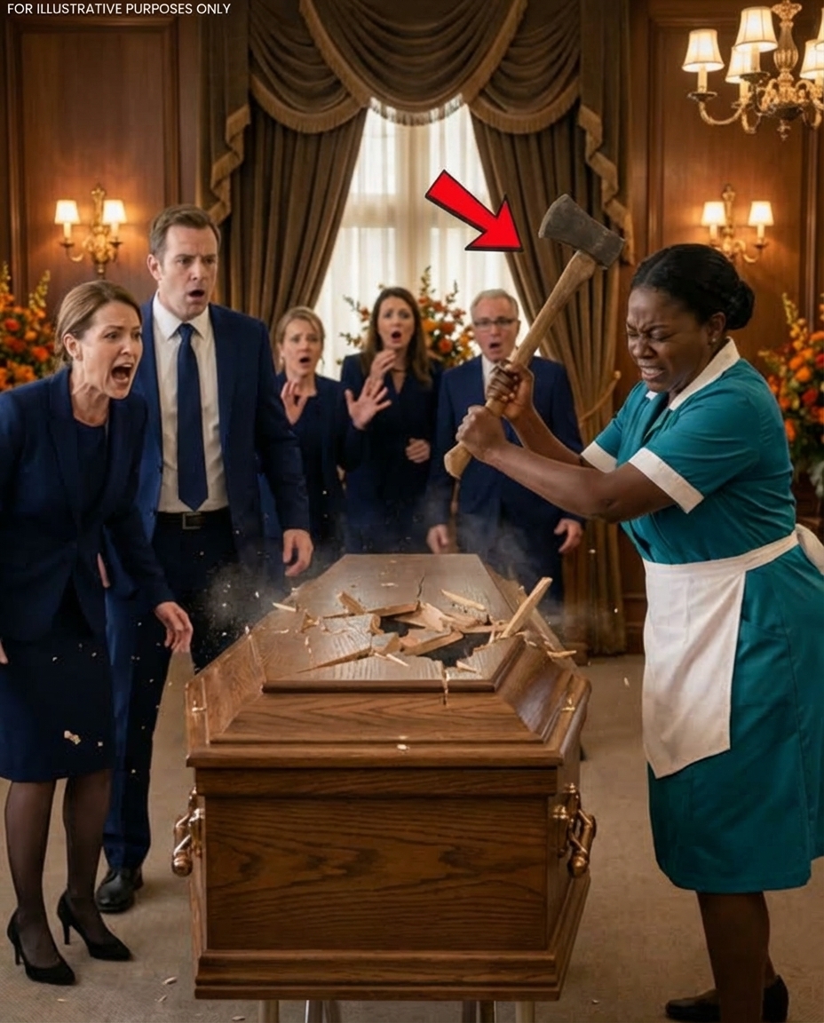 The cleaner tore open the coffin of the millionaire’s elderly mother—’Sir, take her out… She’s not de:ad!’