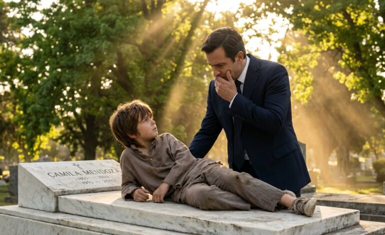 Fui a la tumba de mi esposa… y encontré a un niño llamándola ‘mamá’