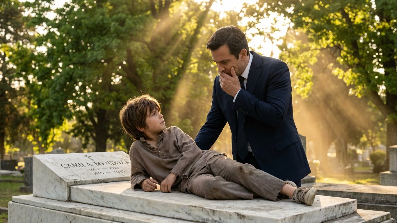 Fui a la tumba de mi esposa… y encontré a un niño llamándola ‘mamá’