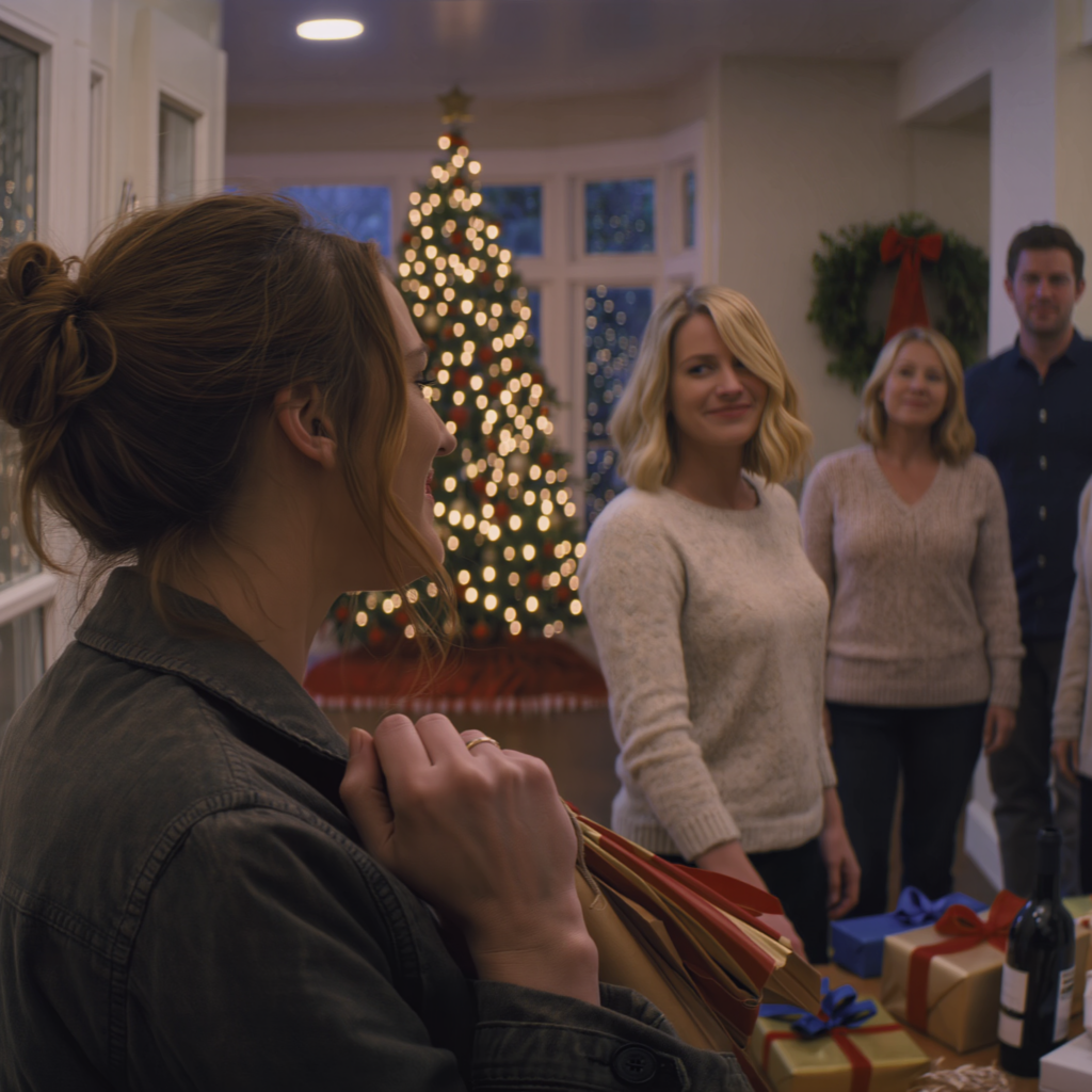 “Why the hell are you still here?”—the second I walked into the house on Christmas night, my sister snapped in my face; my parents sealed it: “You’re not welcome here”… I didn’t argue once, I just turned around and did ONE tiny thing—by morning, my apartment doorbell wouldn’t stop ringing…