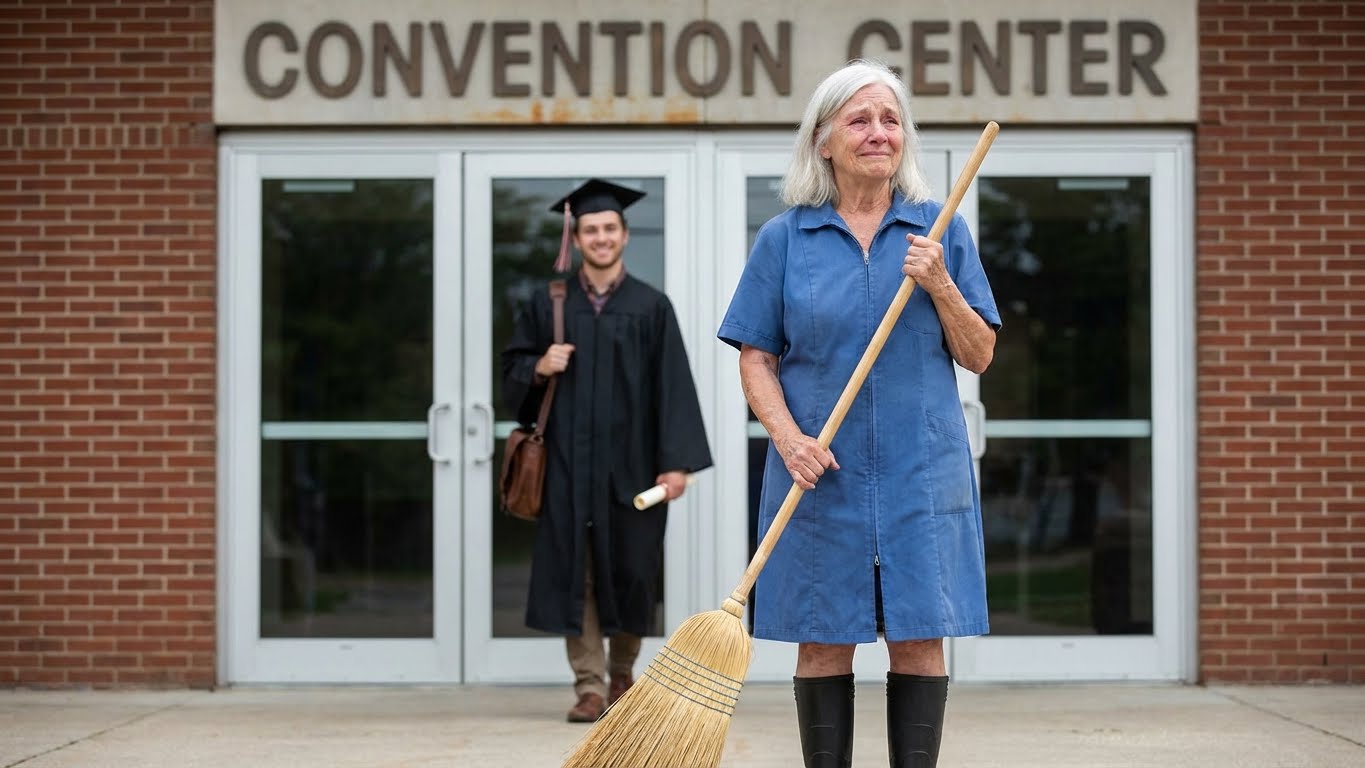 La mujer con escoba en mano que detuvo una ceremonia entera con solo entrar… y el hijo que jamás la olvidó.