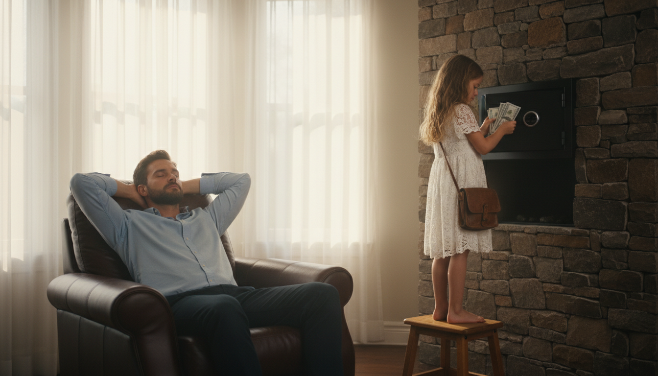 Fingió dormir dejando la caja fuerte abierta para probar a la hija del conserje. Lo que ella metió dentro en lugar de robar le heló la sangre: una lección de vida que jamás olvidarás.
