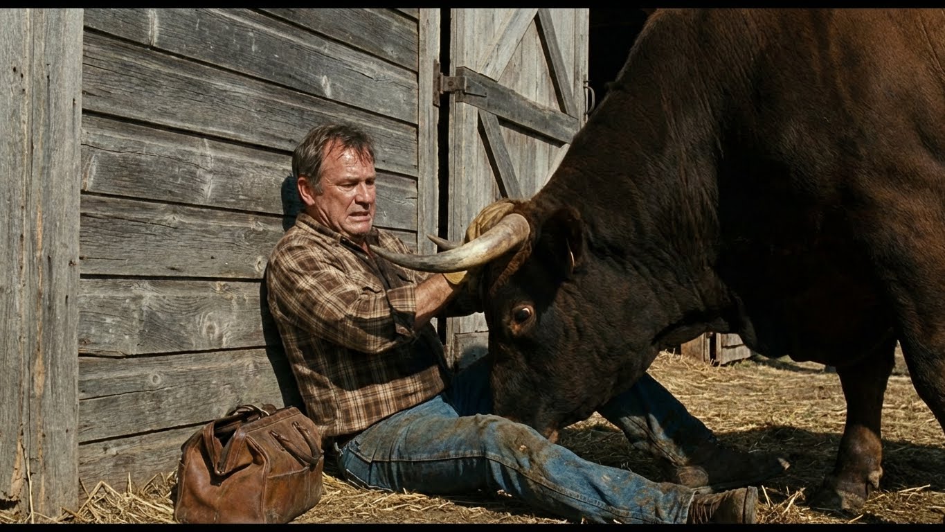 ¡Un toro ataca a un granjero y lo acorrala contra la pared con sus cuernos! ¡Lo que sucedió después fue impactante!