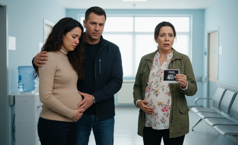 Fui sola a mi ultrasonido y vi a mi esposo acariciando a otra mujer embarazada: Lo seguí temblando de rabia, pero lo que descubrí al abrir esa puerta me hizo caer de rodillas y llorar de vergüenza.