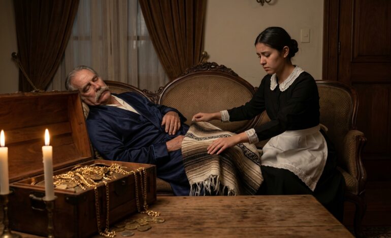 Un hombre rico fingió estar dormido con oro para poner a prueba a la hija de la criada pobre, ¡pero lo que hizo la muchacha lo sorprendió!