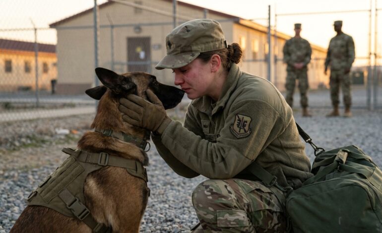 Cuatro expertos cayeron ante la agresividad de un perro militar frenético, hasta que una veterana dio un paso al frente. Aquella extraña orden no solo detuvo el ataque, sino que reveló un vínculo que iba mucho más allá del entendimiento humano.