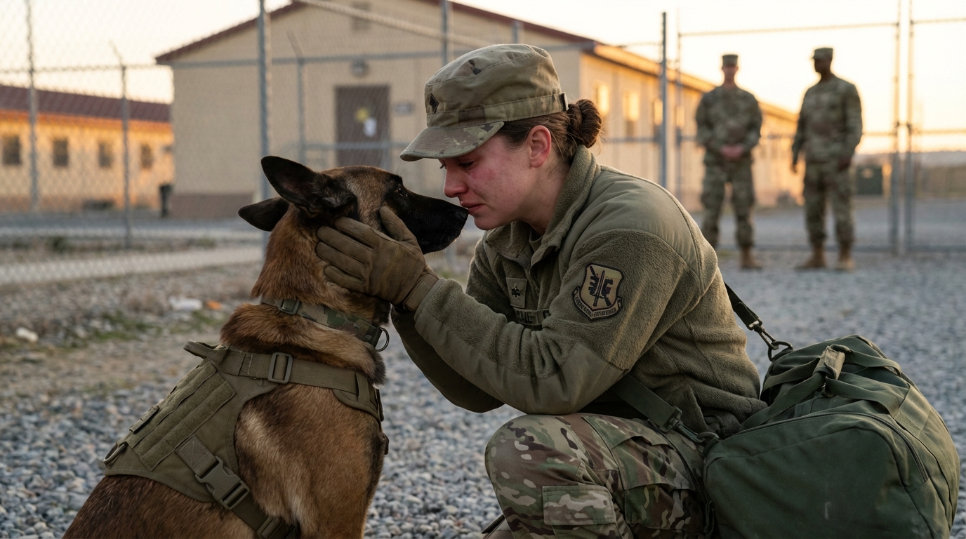Cuatro expertos cayeron ante la agresividad de un perro militar frenético, hasta que una veterana dio un paso al frente. Aquella extraña orden no solo detuvo el ataque, sino que reveló un vínculo que iba mucho más allá del entendimiento humano.