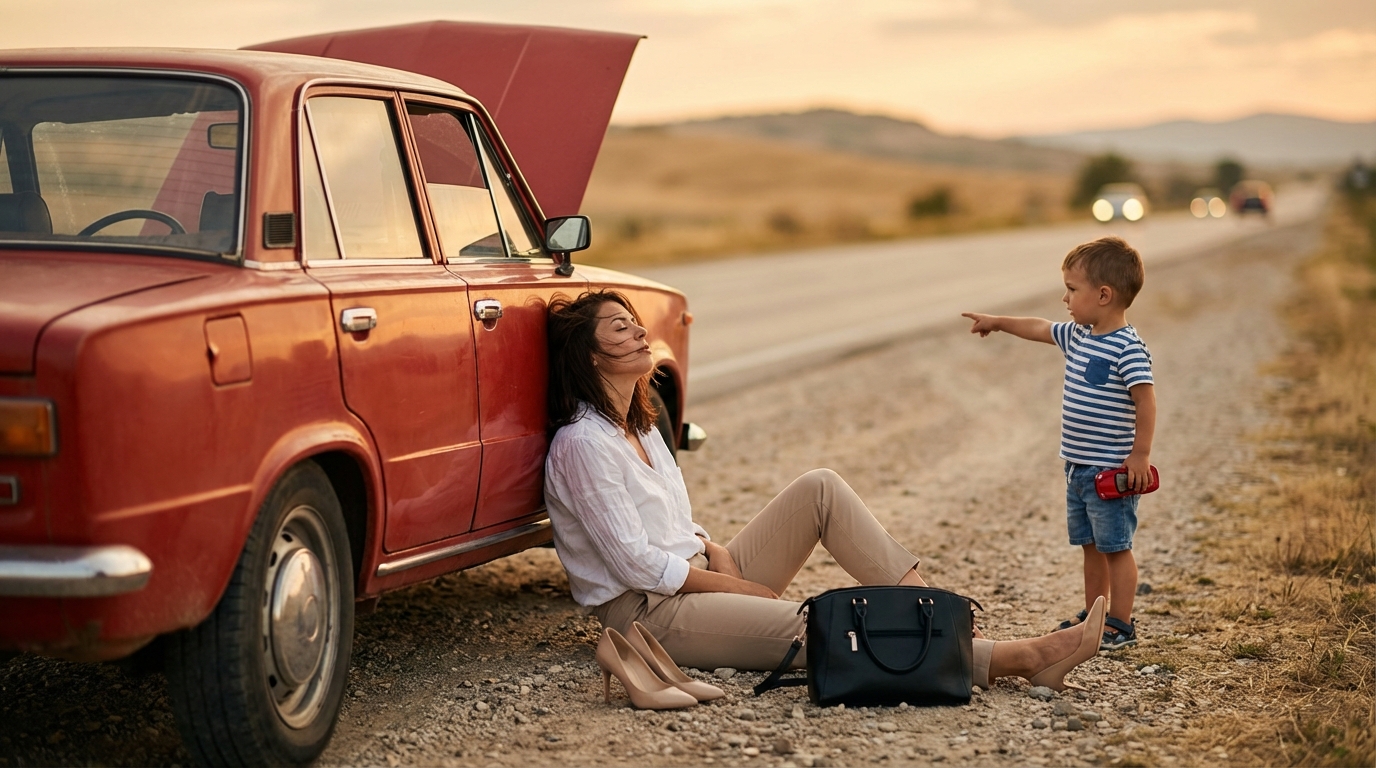Su coche de lujo murió en la carretera, pero ese fue el momento exacto en que su vida realmente comenzó. 🚗✨ Lo que encontró gracias a un niño desconocido y un mecánico humilde vale más que todos sus millones. Una historia que te recordará que a veces, perder el rumbo es la única forma de encontrar tu verdadero hogar. ❤️👇