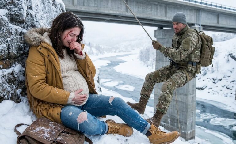 “It’s too dangerous to help you.”Husband And Mistress Set A Trap, Abandon Pregnant Wife Under Frozen Bridge — A Soldier Saved Her