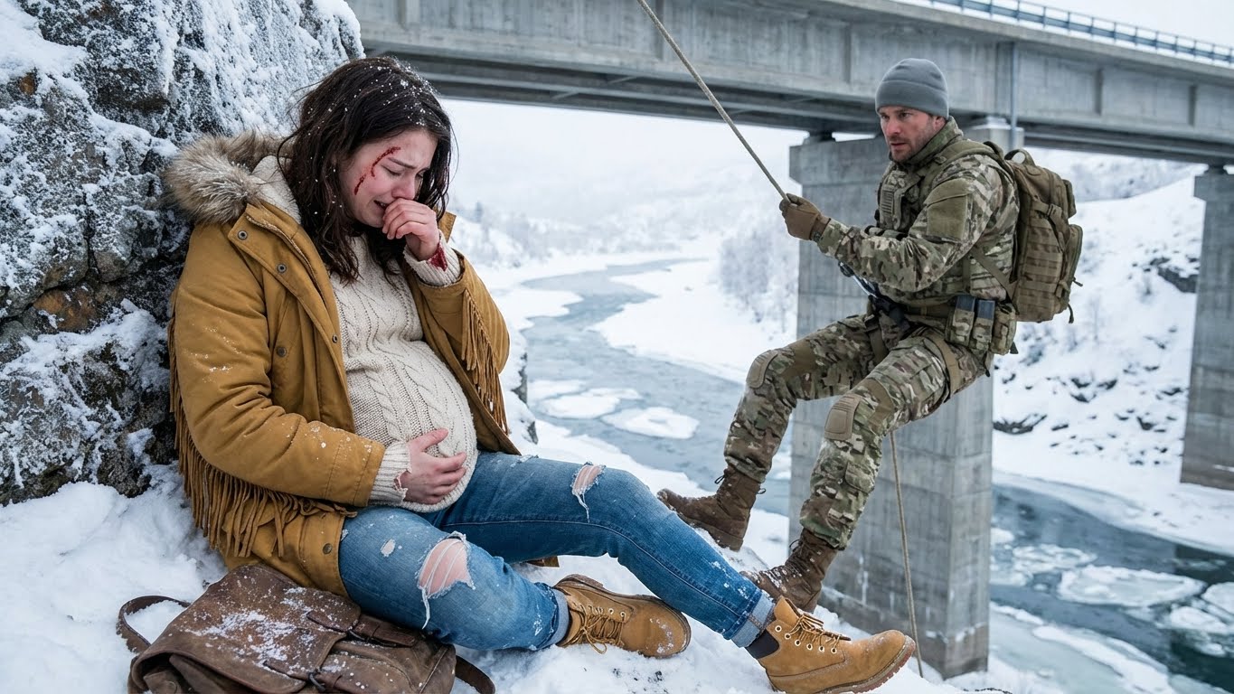 “It’s too dangerous to help you.”Husband And Mistress Set A Trap, Abandon Pregnant Wife Under Frozen Bridge — A Soldier Saved Her