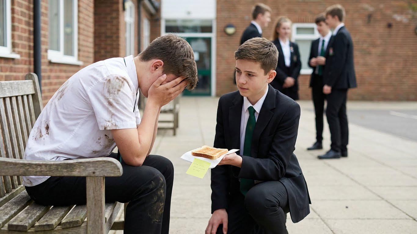 LE ROBABA EL ALMUERZO AL CHICO MÁS POBRE DE MI CLASE PARA HUMILLARLO. HASTA QUE LEÍ LA NOTA DE SU MADRE… Y ALGO DENTRO DE MÍ SE ROMPIÓ PARA SIEMPRE.