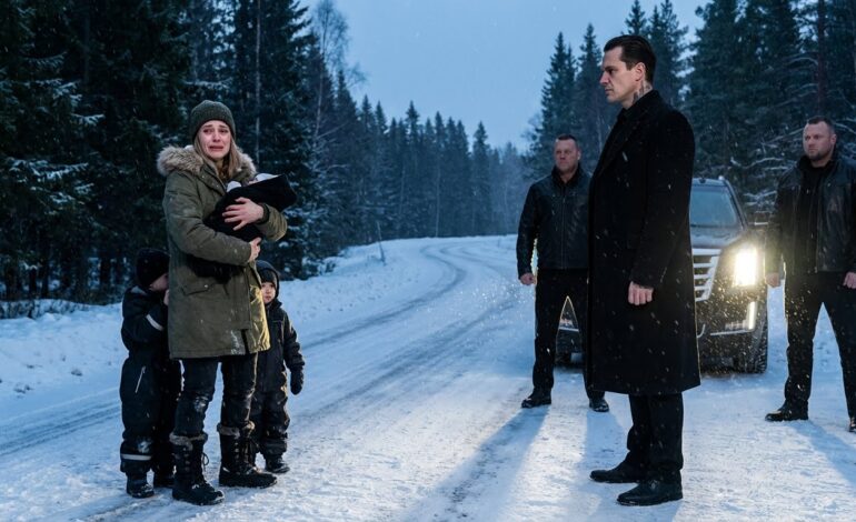“¿Quién hizo esto?” – Un jefe de la mafia vio a una viuda y a sus hijos abandonados en una tormenta de nieve.