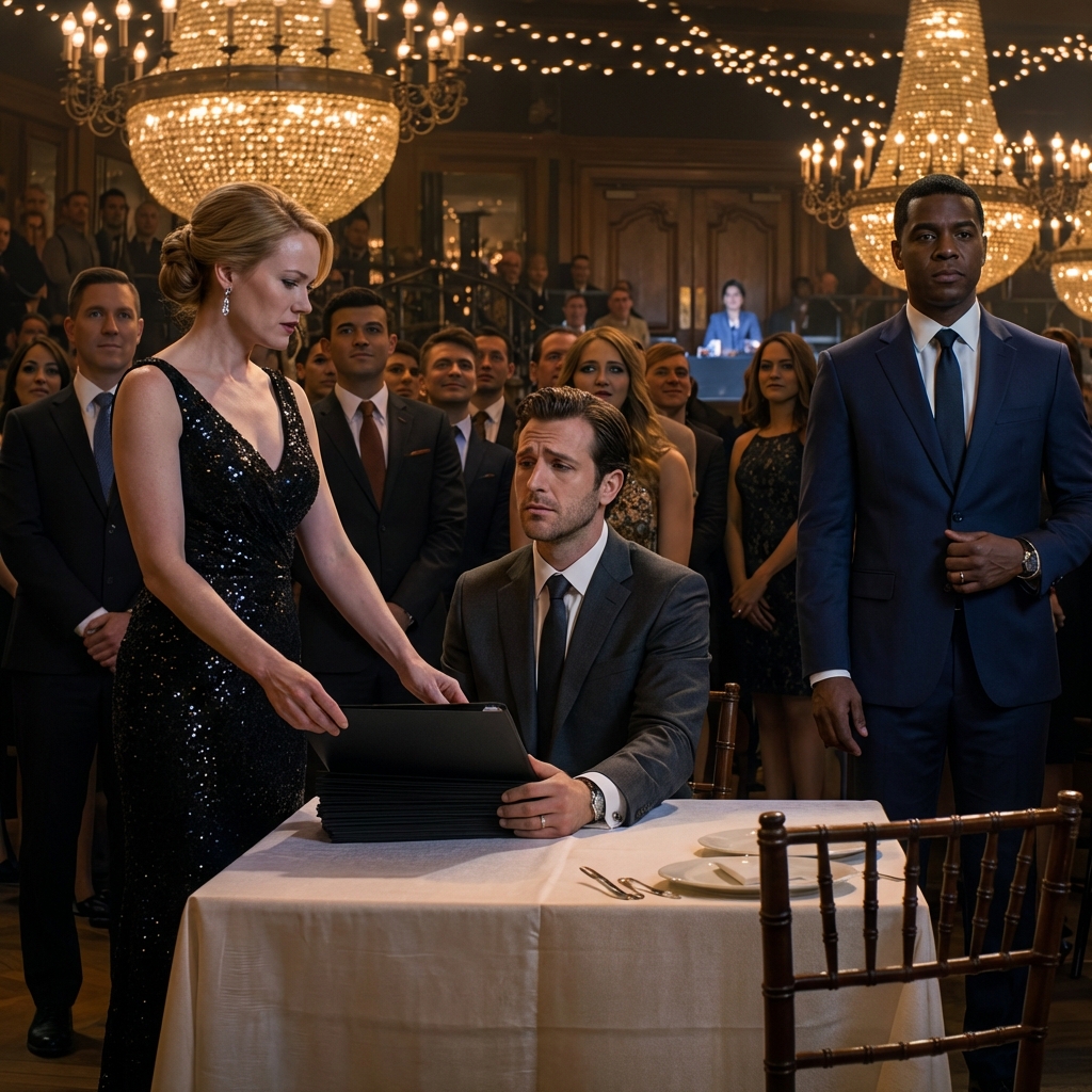 At my son’s wedding reception, my wife raised her glass and announced, ‘This is the end of us. I’ve found someone new.’ Her girlfriend sat opposite me, smiling. Everyone was speechless. I leaned in and said, ‘Thanks for the advance notice.’ Before leaving, I gave her an envelope. What she saw inside made her scream…